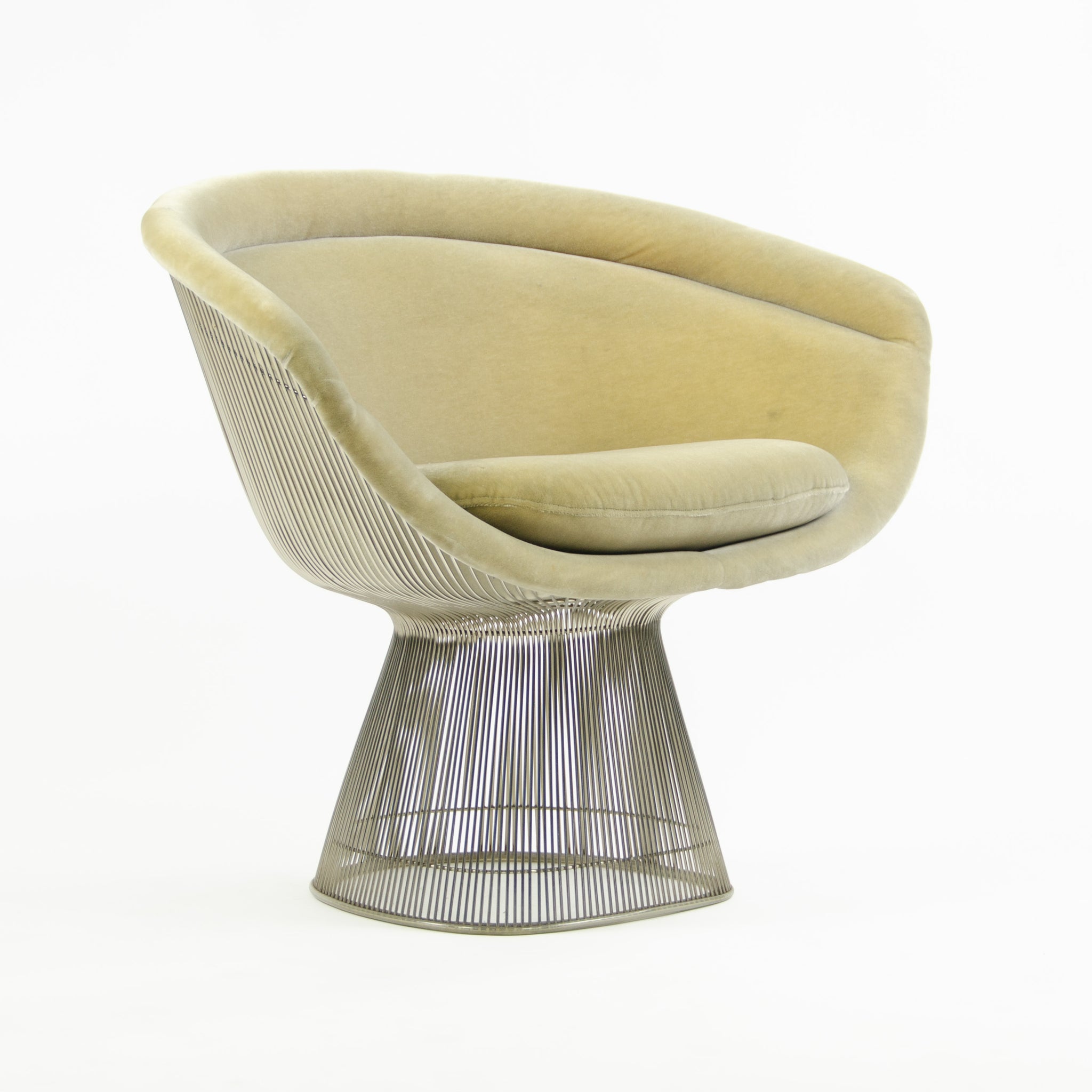 SOLD Knoll Studio 2000's Warren Platner Wire Lounge Chair Mohair Upholstery