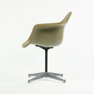 SOLD Early Eames Herman Miller PAC-1 Armshell Chair w Alexander Girard Stripe Fabric
