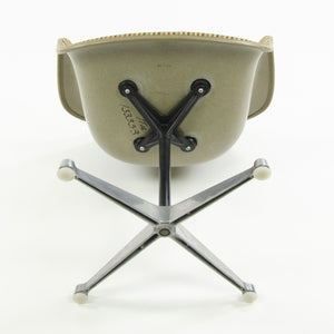 SOLD Early Eames Herman Miller PAC-1 Armshell Chair w Alexander Girard Stripe Fabric