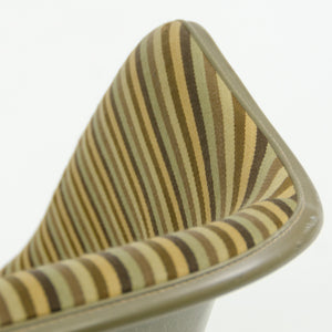 SOLD Early Eames Herman Miller PAC-1 Armshell Chair w Alexander Girard Stripe Fabric