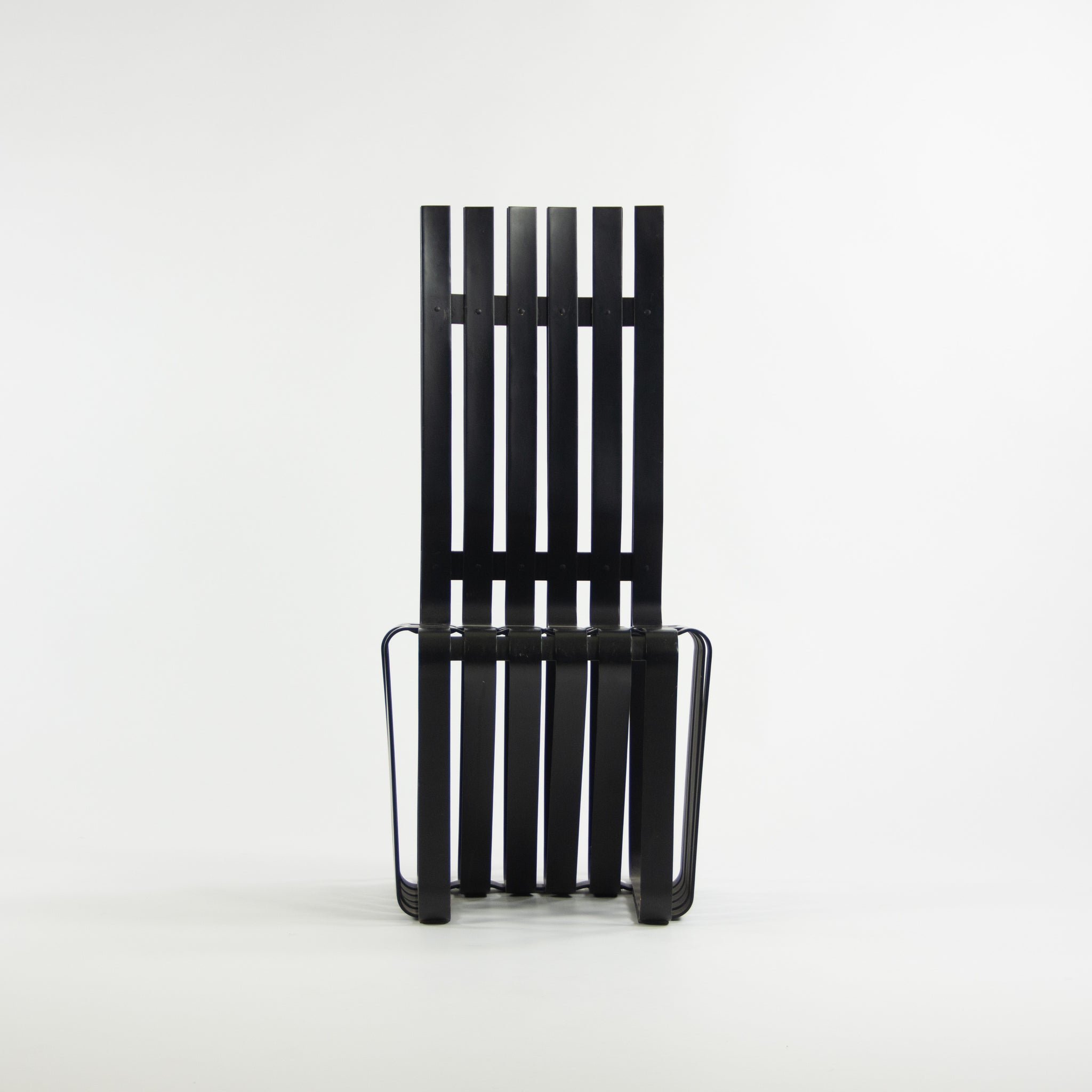 1990s Set of Four Frank Gehry for Knoll High Sticking Dining Side Chairs Maple