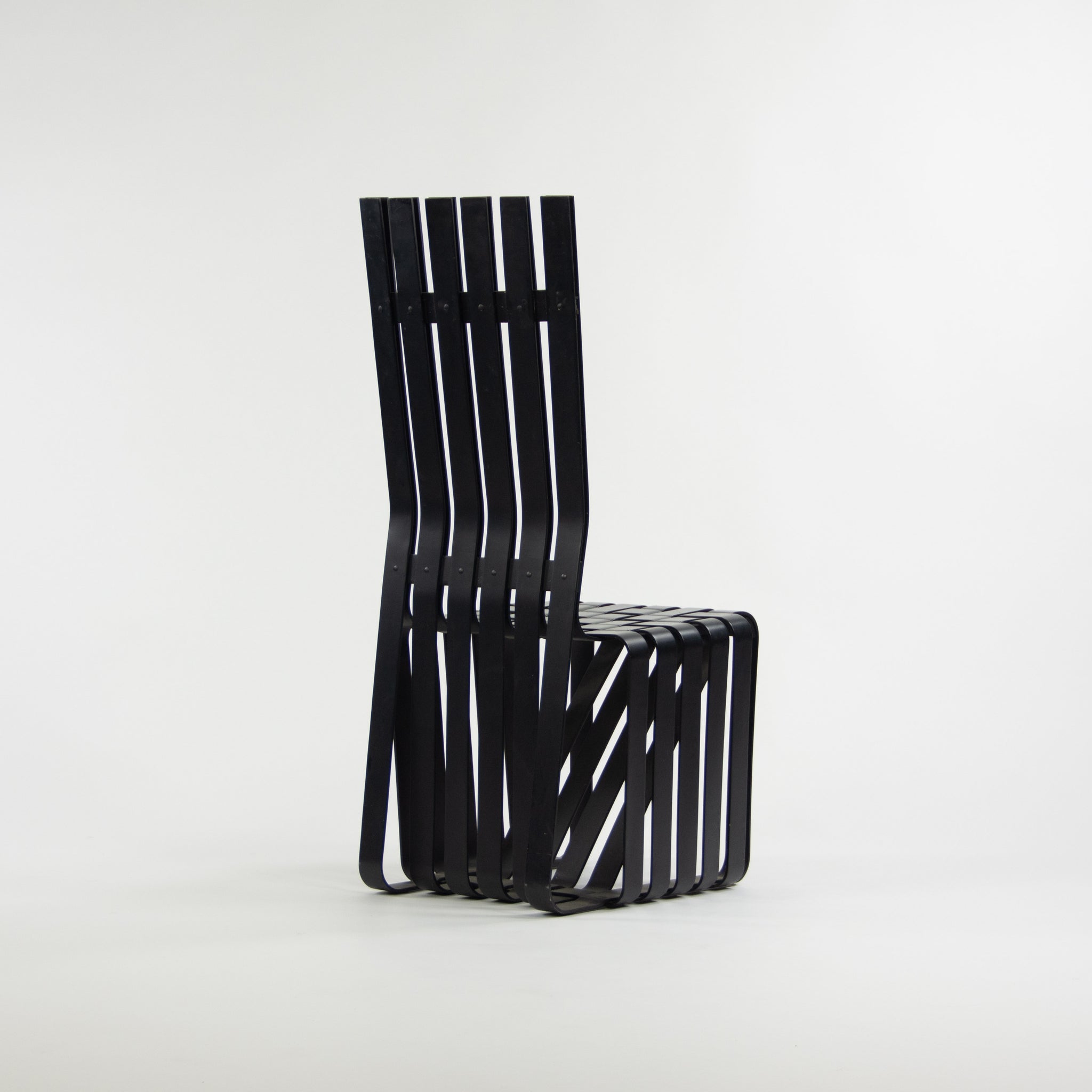 1990s Set of Four Frank Gehry for Knoll High Sticking Dining Side Chairs Maple