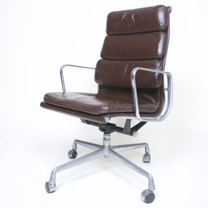 SOLD Eames Herman Miller 1970's Soft Pad Aluminum Group Executive Chair Brown