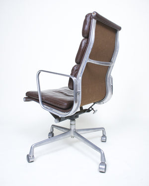 SOLD Eames Herman Miller 1970's Soft Pad Aluminum Group Executive Chair Brown