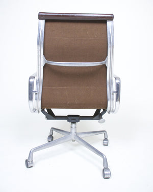 SOLD Eames Herman Miller 1970's Soft Pad Aluminum Group Executive Chair Brown