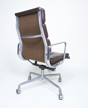 SOLD Eames Herman Miller 1970's Soft Pad Aluminum Group Executive Chair Brown