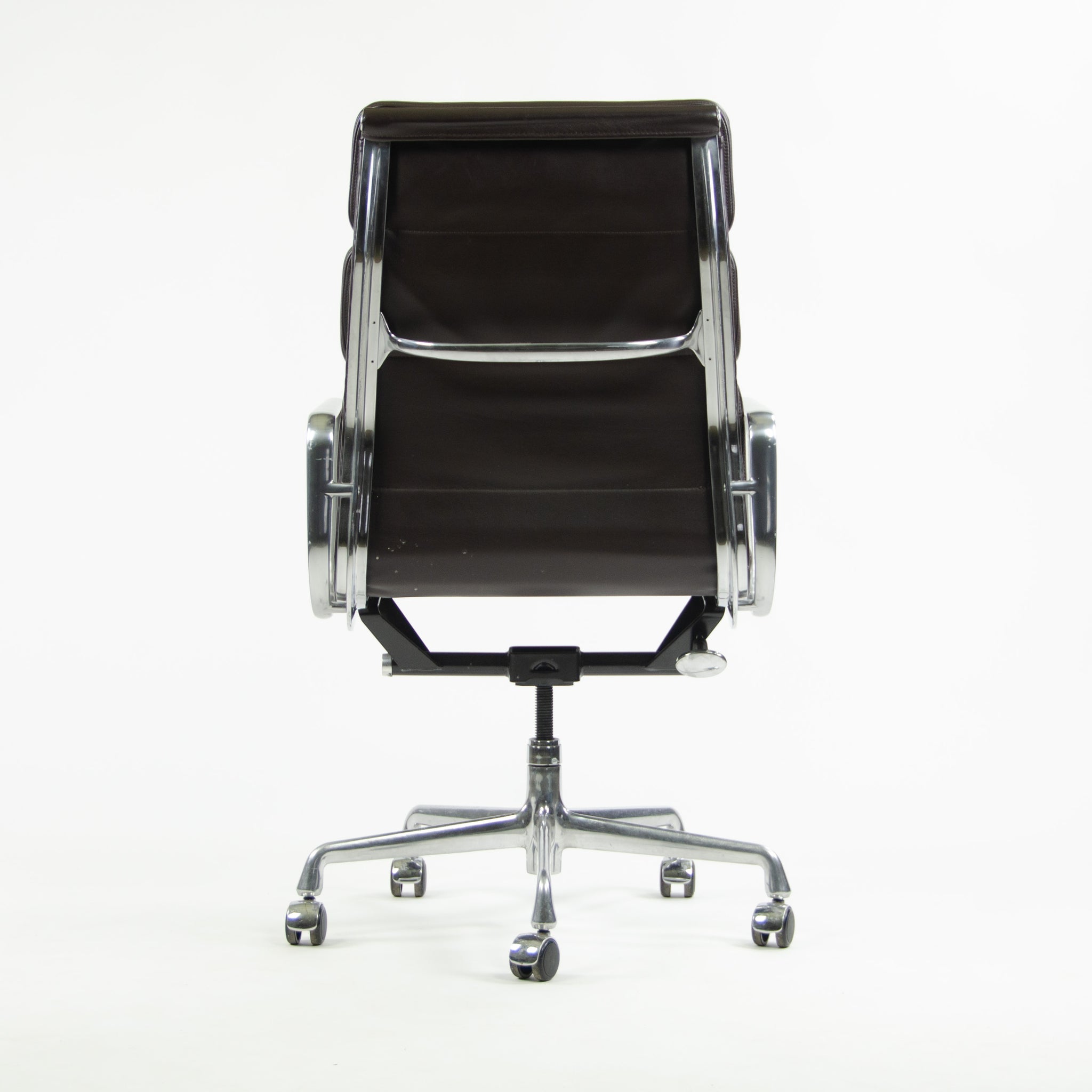 SOLD Herman Miller Eames Soft Pad Aluminum Group High Back Chair 2013 Brown Leather