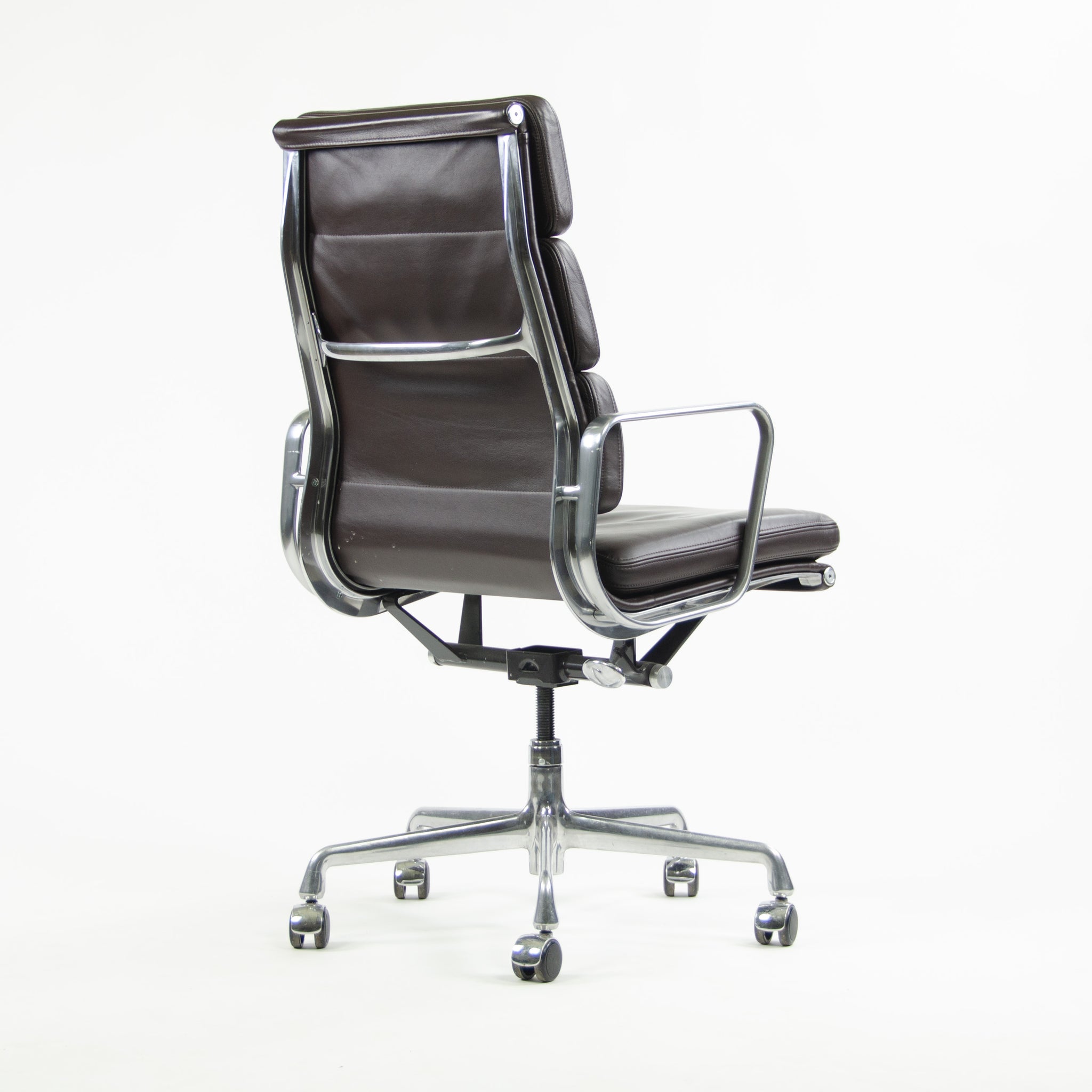 SOLD Herman Miller Eames Soft Pad Aluminum Group High Back Chair 2013 Brown Leather