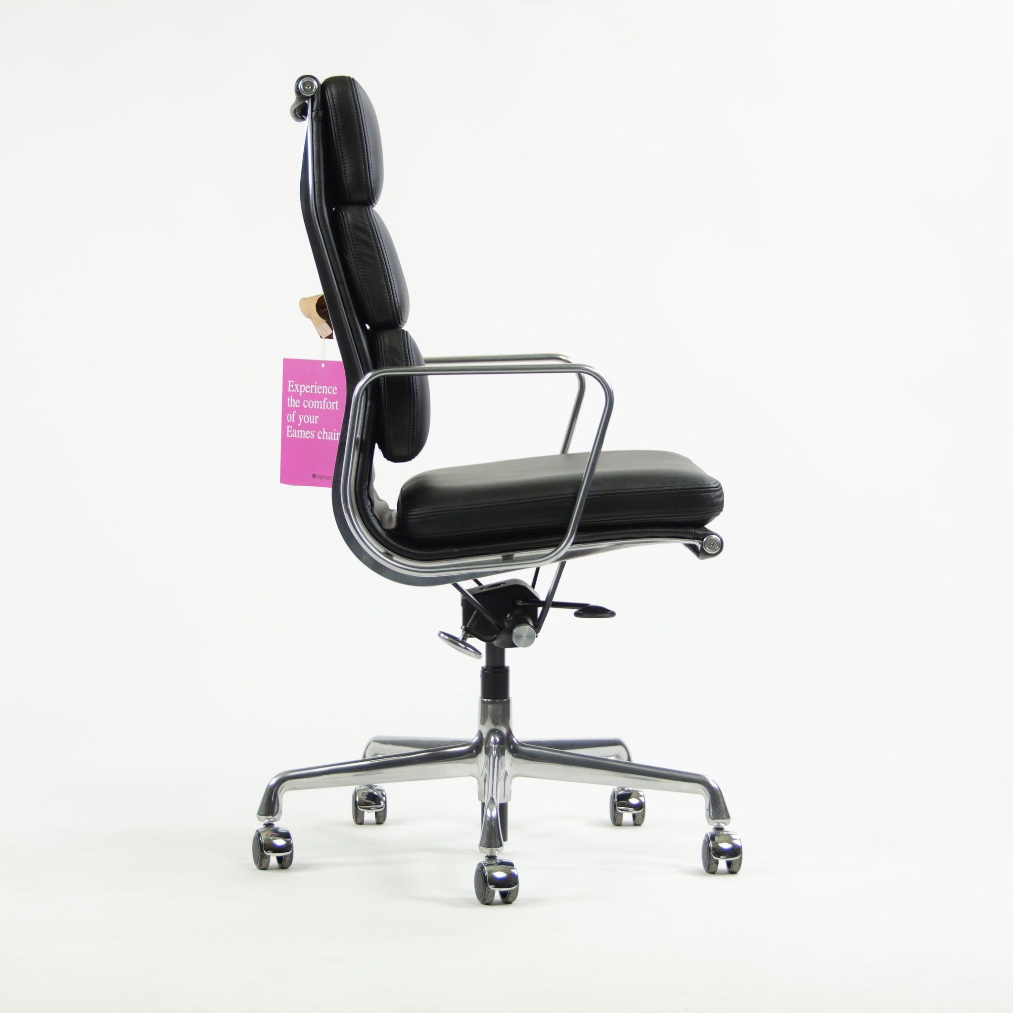 SOLD Brand New 2017 Eames Herman Miller High Soft Pad Aluminum Desk Chair Black Leather