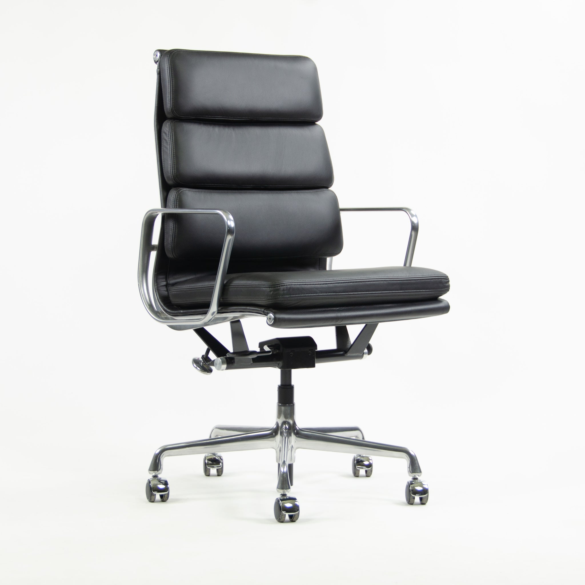 SOLD Brand New 2017 Eames Herman Miller High Soft Pad Aluminum Desk Chair Black Leather