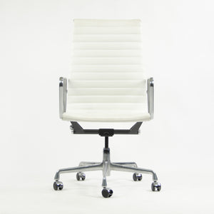 SOLD Herman Miller 2007 Eames Leather High Executive Aluminum Group Desk Chair White