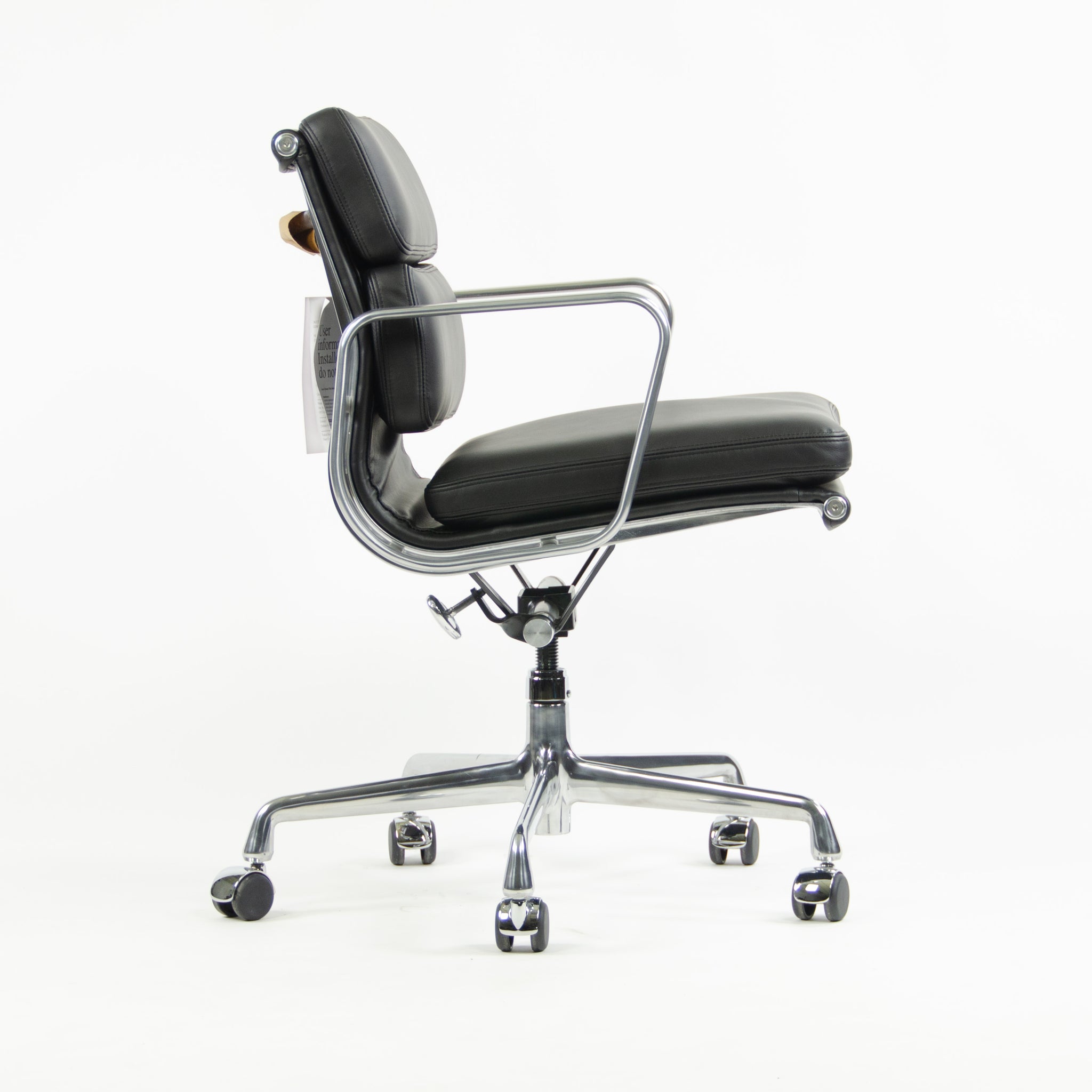 SOLD Brand New 2017 Eames Herman Miller Low Soft Pad Aluminum Desk Chair Black Leather