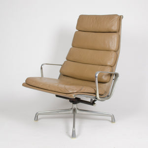 SOLD Herman Miller Eames Soft Pad Lounge Chair with Ottoman Tan 1970's