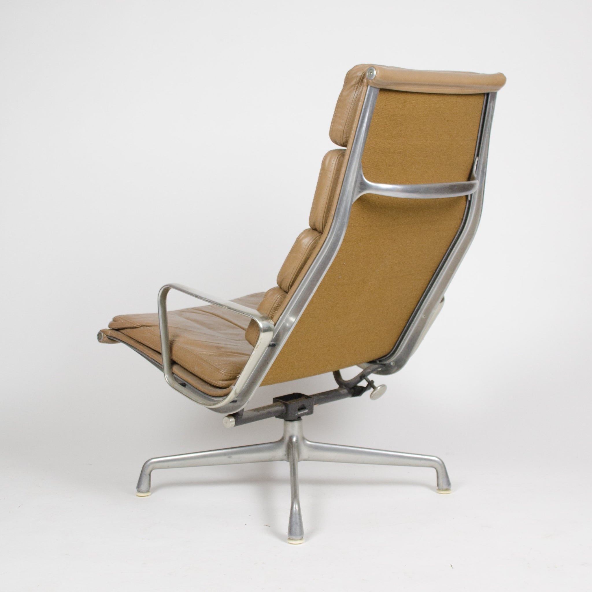 SOLD Herman Miller Eames Soft Pad Lounge Chair with Ottoman Tan 1970's