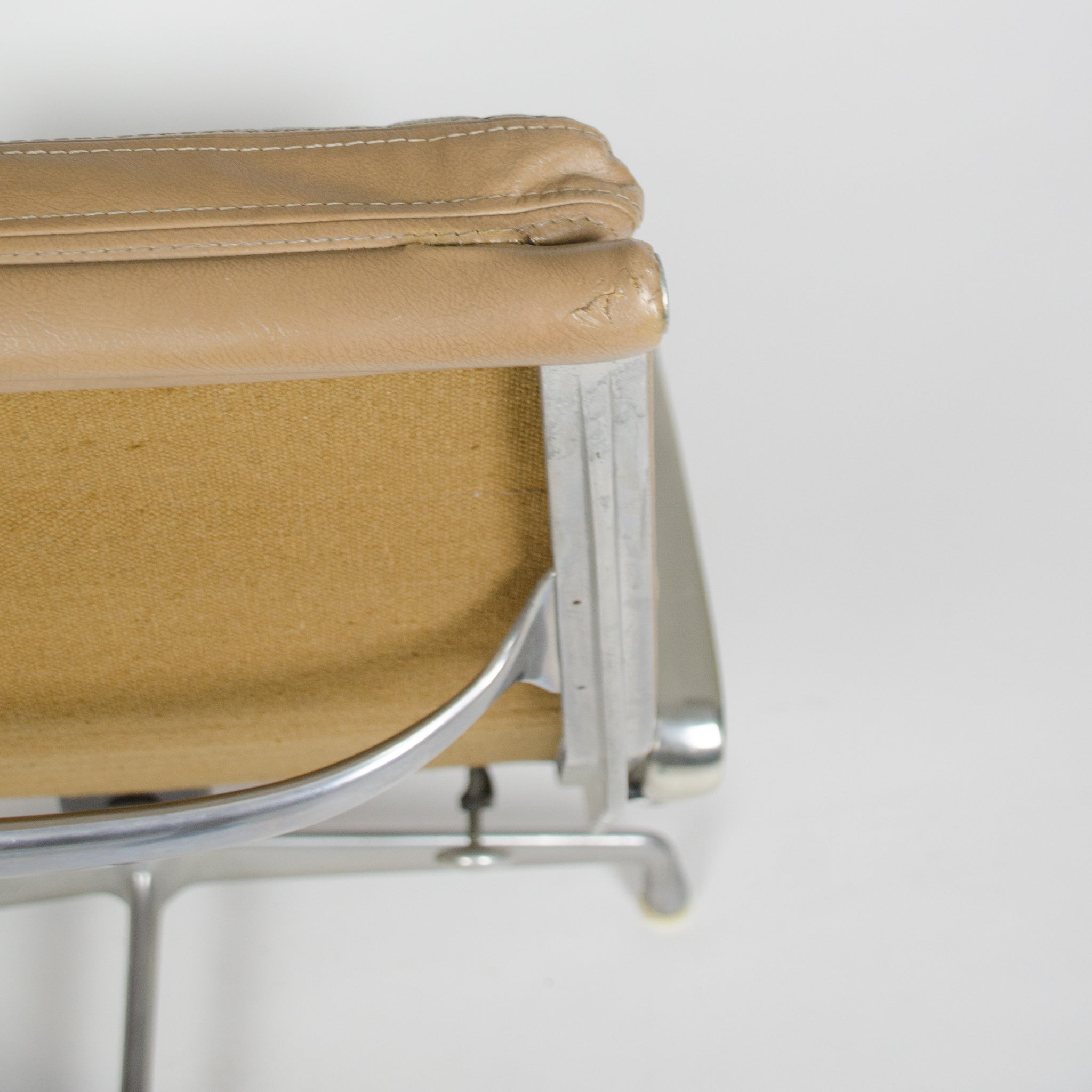SOLD Herman Miller Eames Soft Pad Lounge Chair with Ottoman Tan 1970's