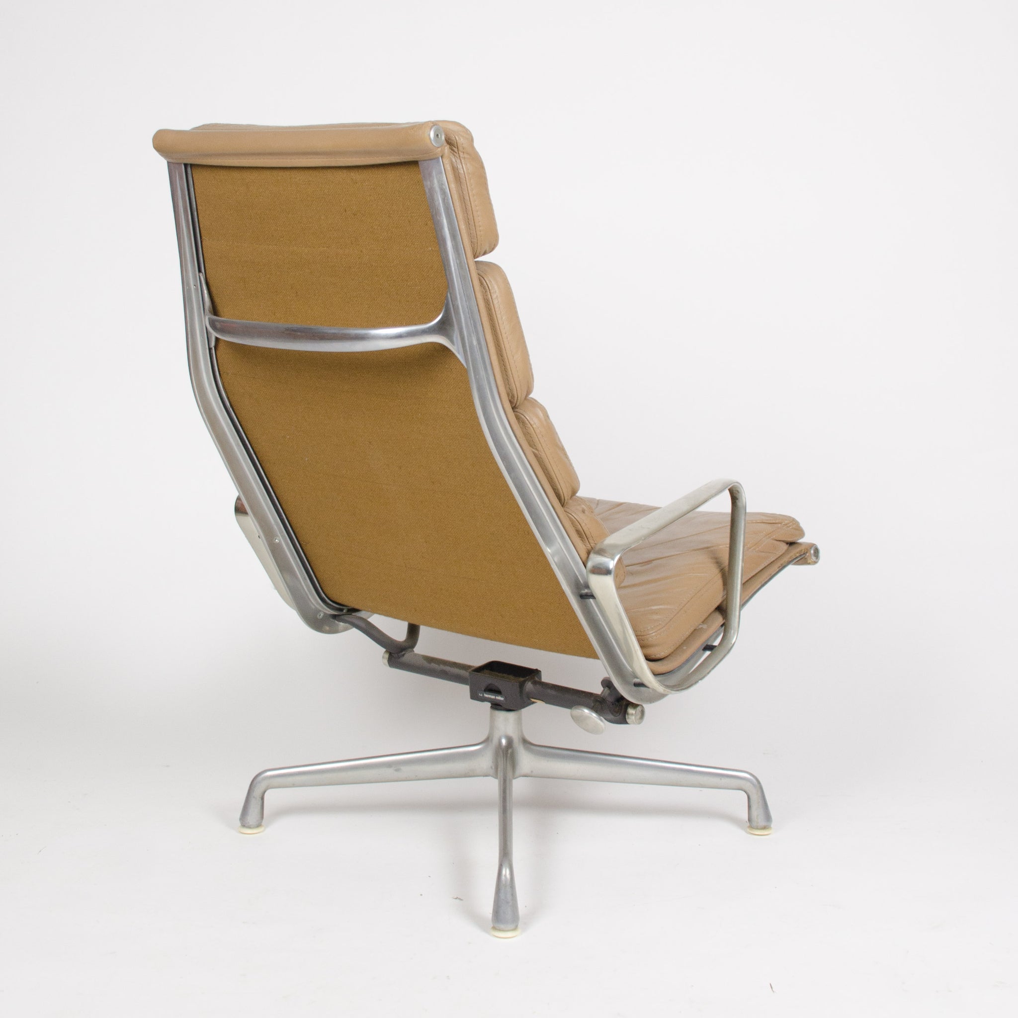 SOLD Herman Miller Eames Soft Pad Lounge Chair with Ottoman Tan 1970's