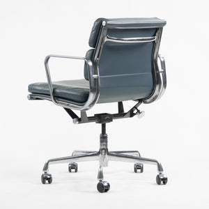 SOLD Herman Miller Eames Soft Pad Low Back Aluminum Group Chair Blue Leather 2000's