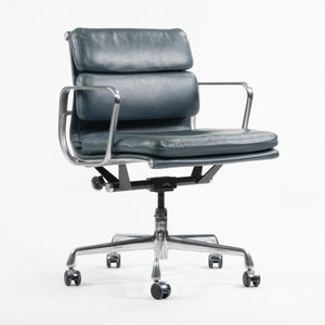 SOLD Herman Miller Eames Soft Pad Low Back Aluminum Group Chair Blue Leather 2000's