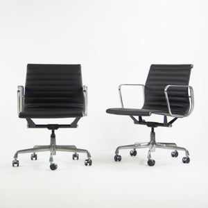 SOLD Herman Miller Eames 2010's Low Aluminum Group Management Desk Chair Black Leather