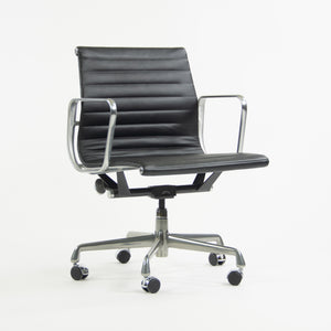 SOLD Herman Miller Eames 2010's Low Aluminum Group Management Desk Chair Black Leather
