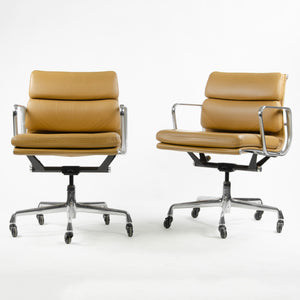 SOLD Herman Miller Eames Soft Pad Aluminum Group Chair Cognac Leather 2006