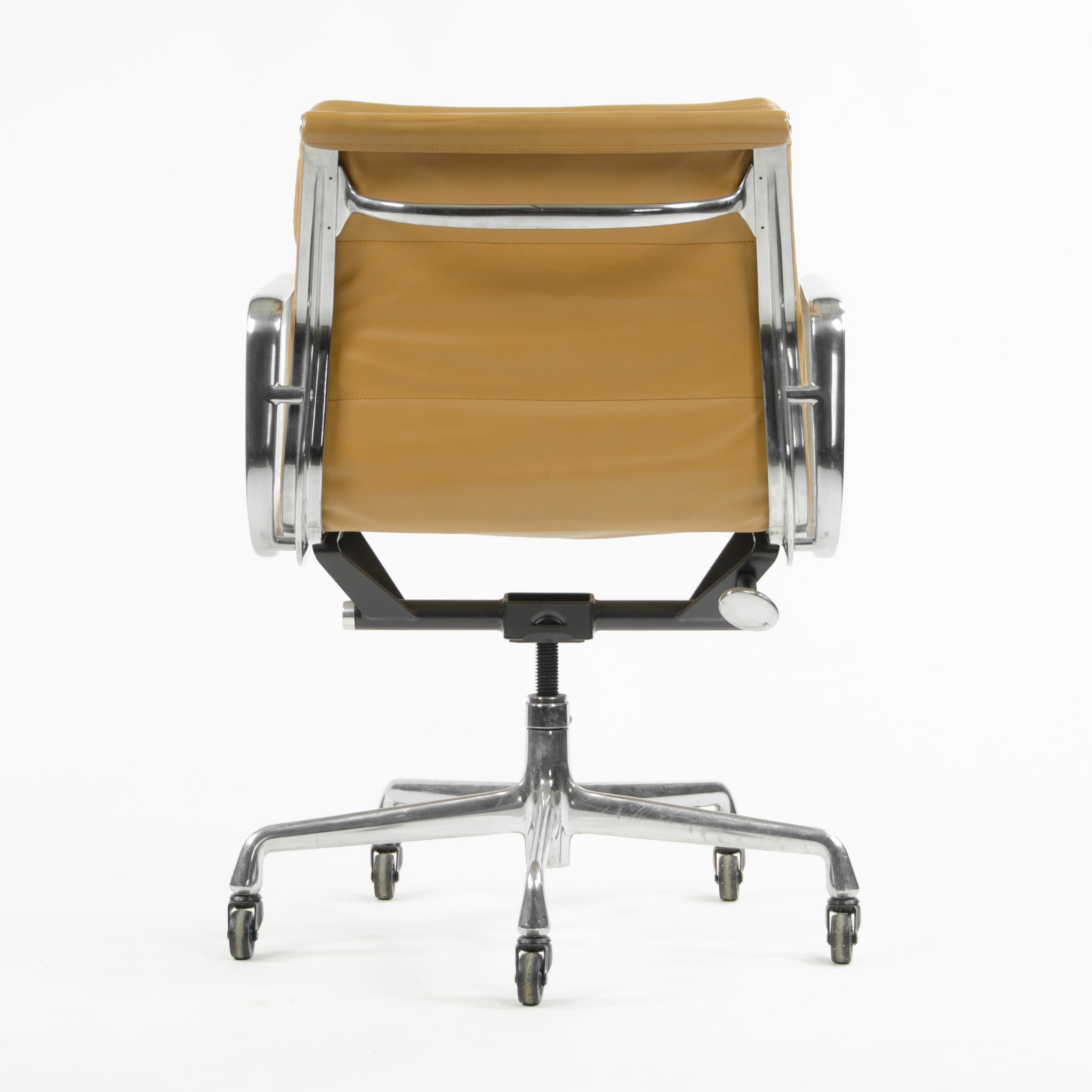 SOLD Herman Miller Eames Soft Pad Aluminum Group Chair Cognac Leather 2006