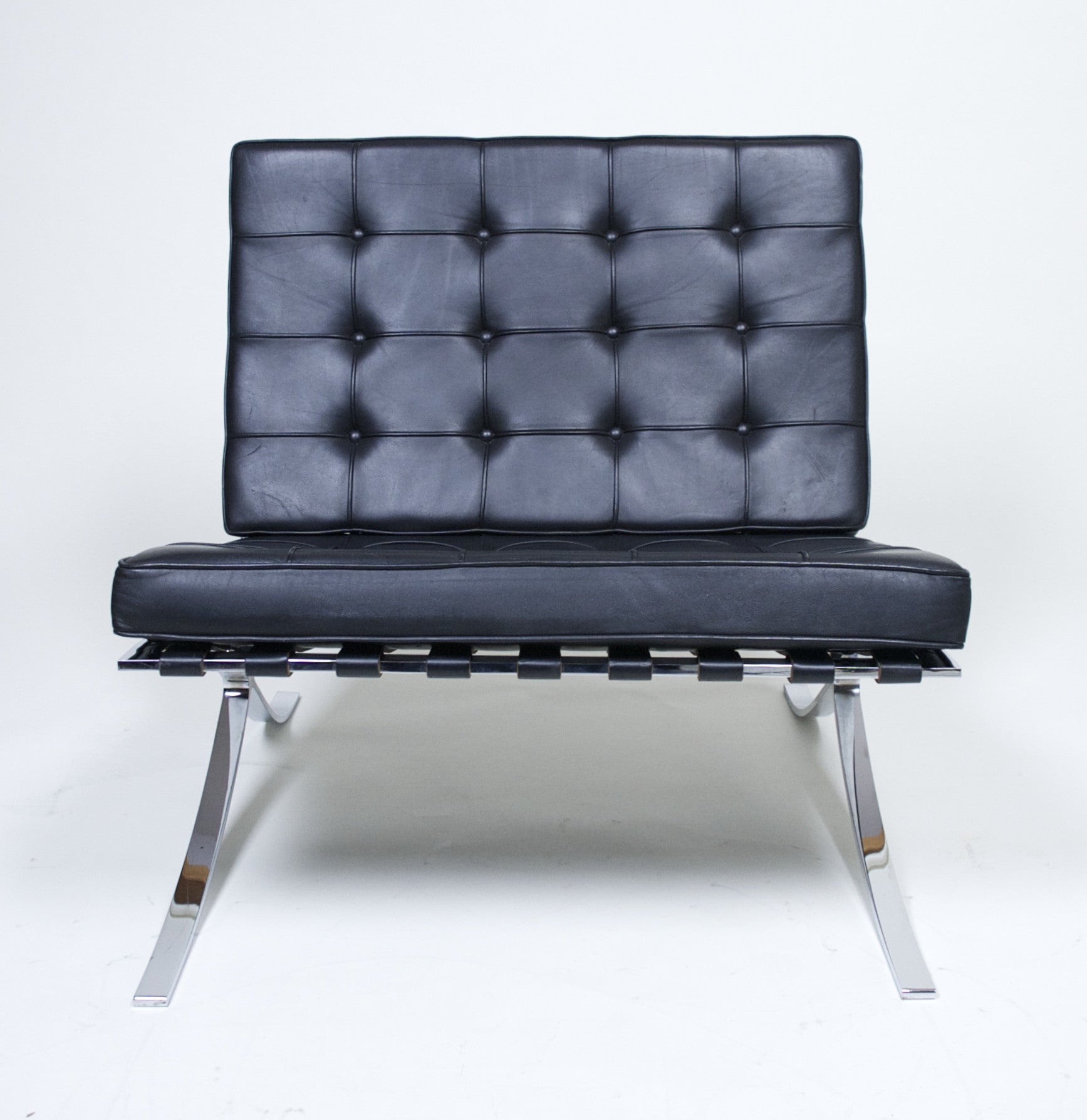 SOLD Knoll Barcelona Chair Mies Van Der Rohe Black Leather #1