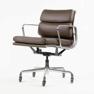 SOLD Herman Miller Eames Soft Pad Aluminum Group Chair Brown Leather 2006