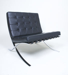 SOLD Knoll Barcelona Chair Mies Van Der Rohe Black Leather #1