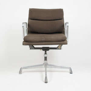 SOLD Eames Herman Miller Soft Pad Aluminum Group Desk Chair Brown Hopsack 1975