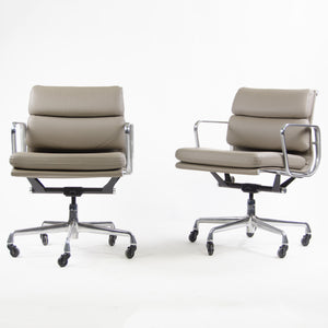 SOLD Herman Miller Eames Soft Pad Aluminum Group Chair Gray Leather 2007 1x Available