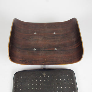 SOLD 1956 Herman Miller Eames Lounge Chair w Swivel Ottoman Boots + 2 hole armrests