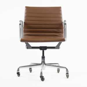 SOLD Herman Miller Eames Aluminum Group Low Back Chair Brown Leather 2009 2x Available