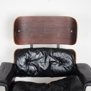 SOLD 1956 Herman Miller Eames Lounge Chair w Swivel Ottoman Boots + 2 hole armrests