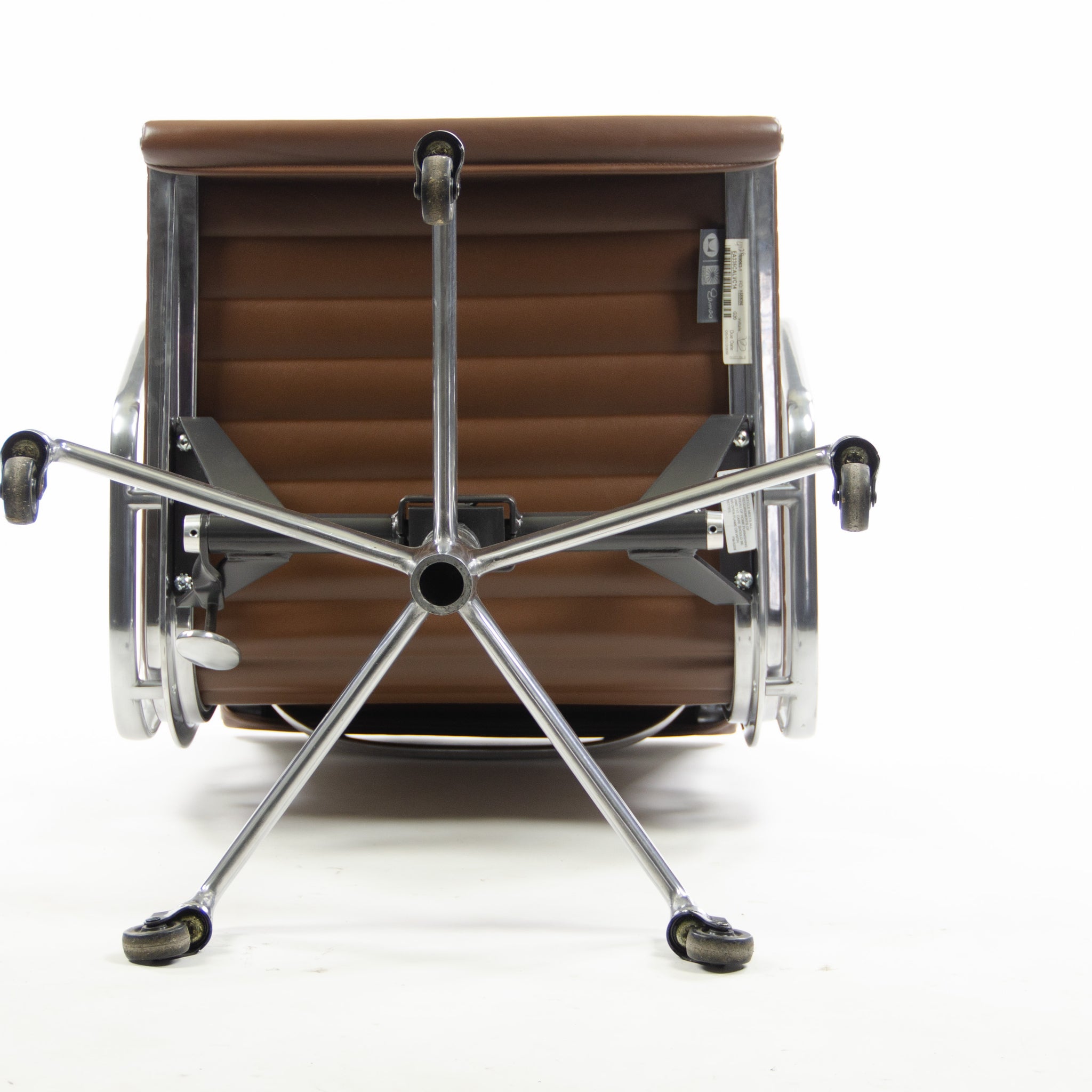 SOLD Herman Miller Eames Aluminum Group Low Back Chair Brown Leather 2009 2x Available