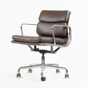 SOLD Herman Miller Eames Soft Pad Aluminum Group Chair Brown Leather 2000's