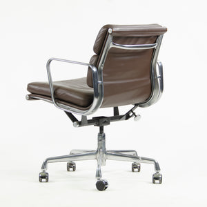 SOLD Herman Miller Eames Soft Pad Aluminum Group Chair Brown Leather 2000's