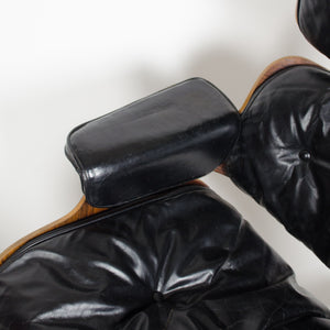 SOLD 1956 Herman Miller Eames Lounge Chair w Swivel Ottoman Boots + 2 hole armrests