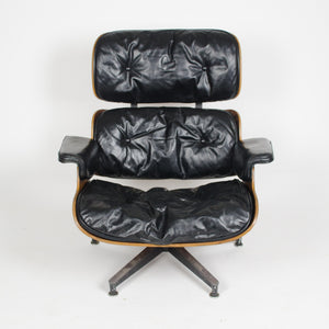 SOLD 1956 Herman Miller Eames Lounge Chair w Swivel Ottoman Boots + 2 hole armrests