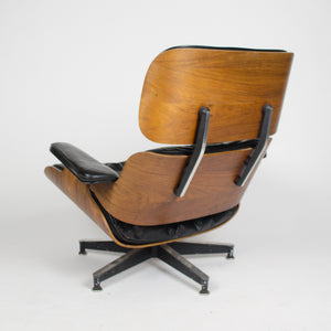 SOLD 1956 Herman Miller Eames Lounge Chair w Swivel Ottoman Boots + 2 hole armrests