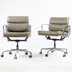 SOLD Herman Miller Eames Soft Pad Aluminum Group Chair Gray Leather 2005 2x Available '