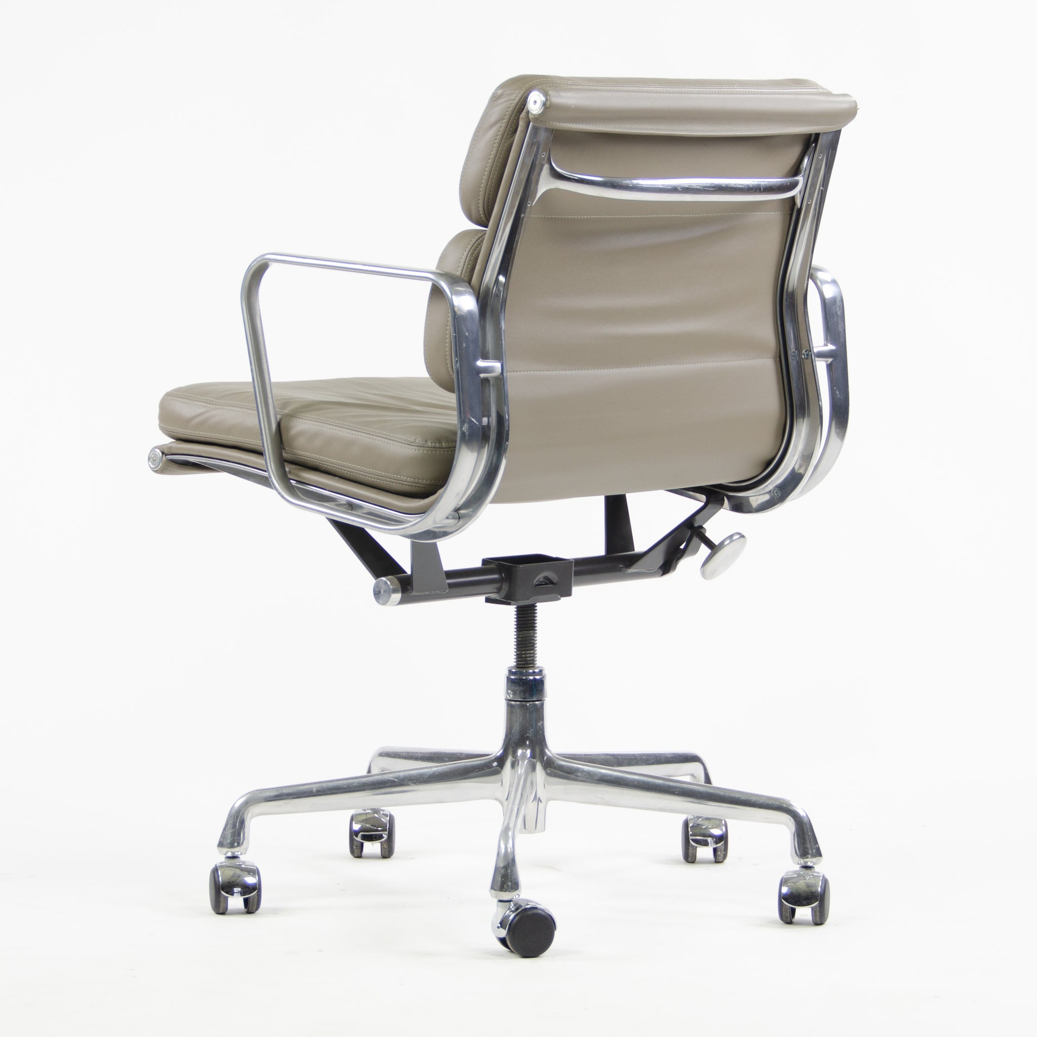 SOLD Herman Miller Eames Soft Pad Aluminum Group Chair Gray Leather 2005 2x Available '