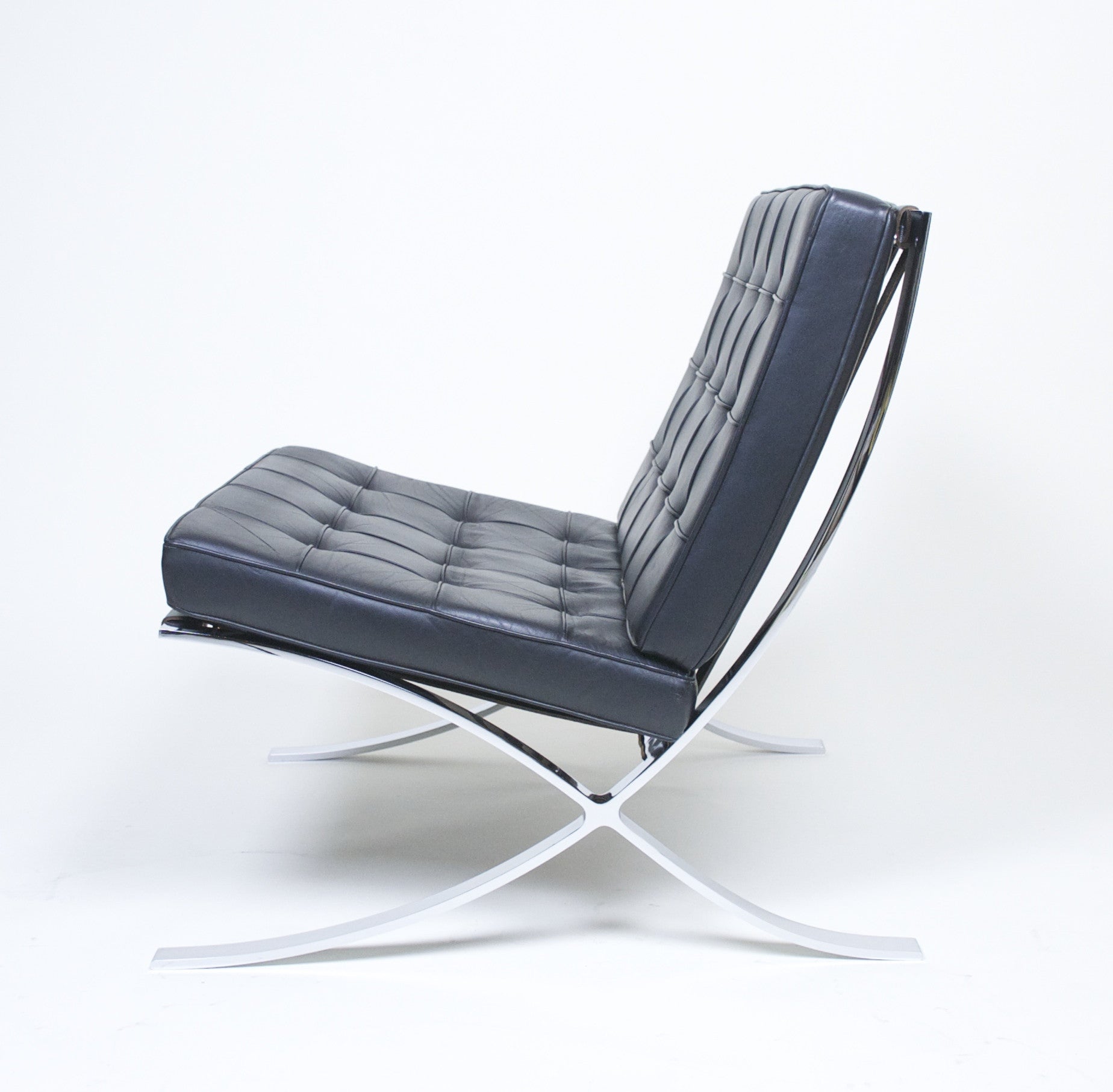 SOLD Knoll Barcelona Chair Mies Van Der Rohe Black Leather #2