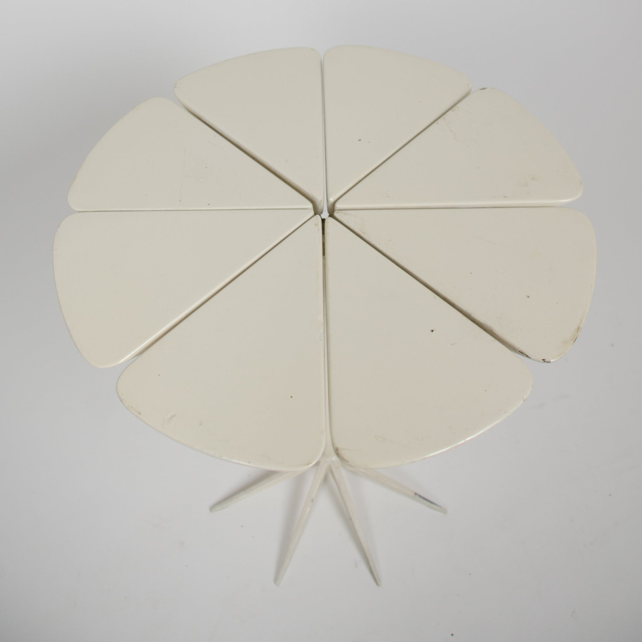 SOLD 1960's Knoll Richard Schultz Petal Table Rare Enameled Redwood White