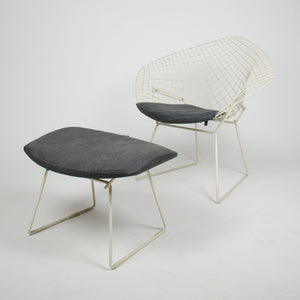 SOLD Harry Bertoia Diamond Lounge Chair for Knoll International + Ottoman 2x