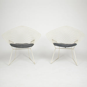 SOLD Harry Bertoia Diamond Lounge Chair for Knoll International + Ottoman 2x