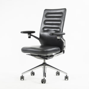 SOLD Leather AC5 2015 Vitra Antonio Citterio Work High Back Chair Black Polished Base