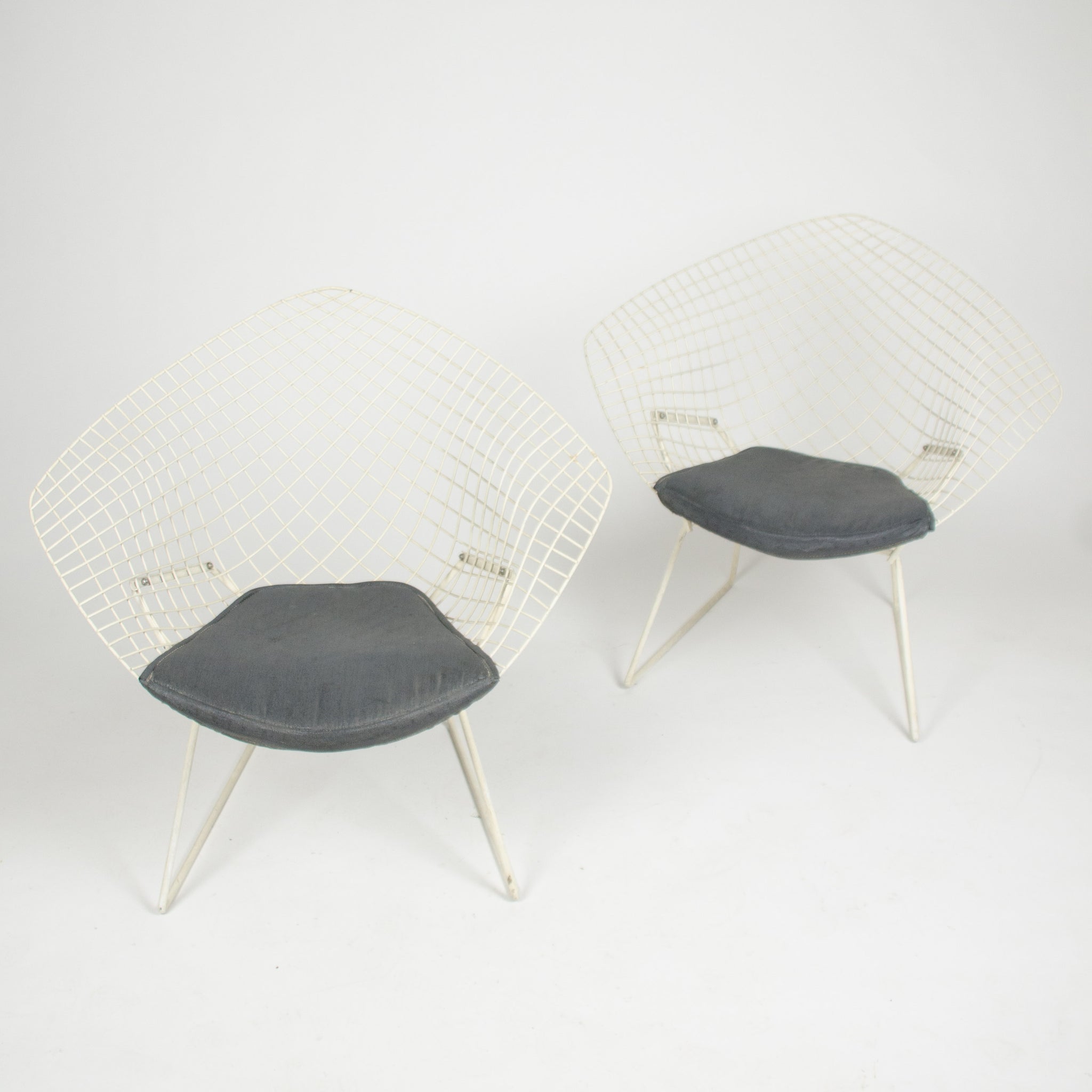 SOLD Harry Bertoia Diamond Lounge Chair for Knoll International + Ottoman 2x