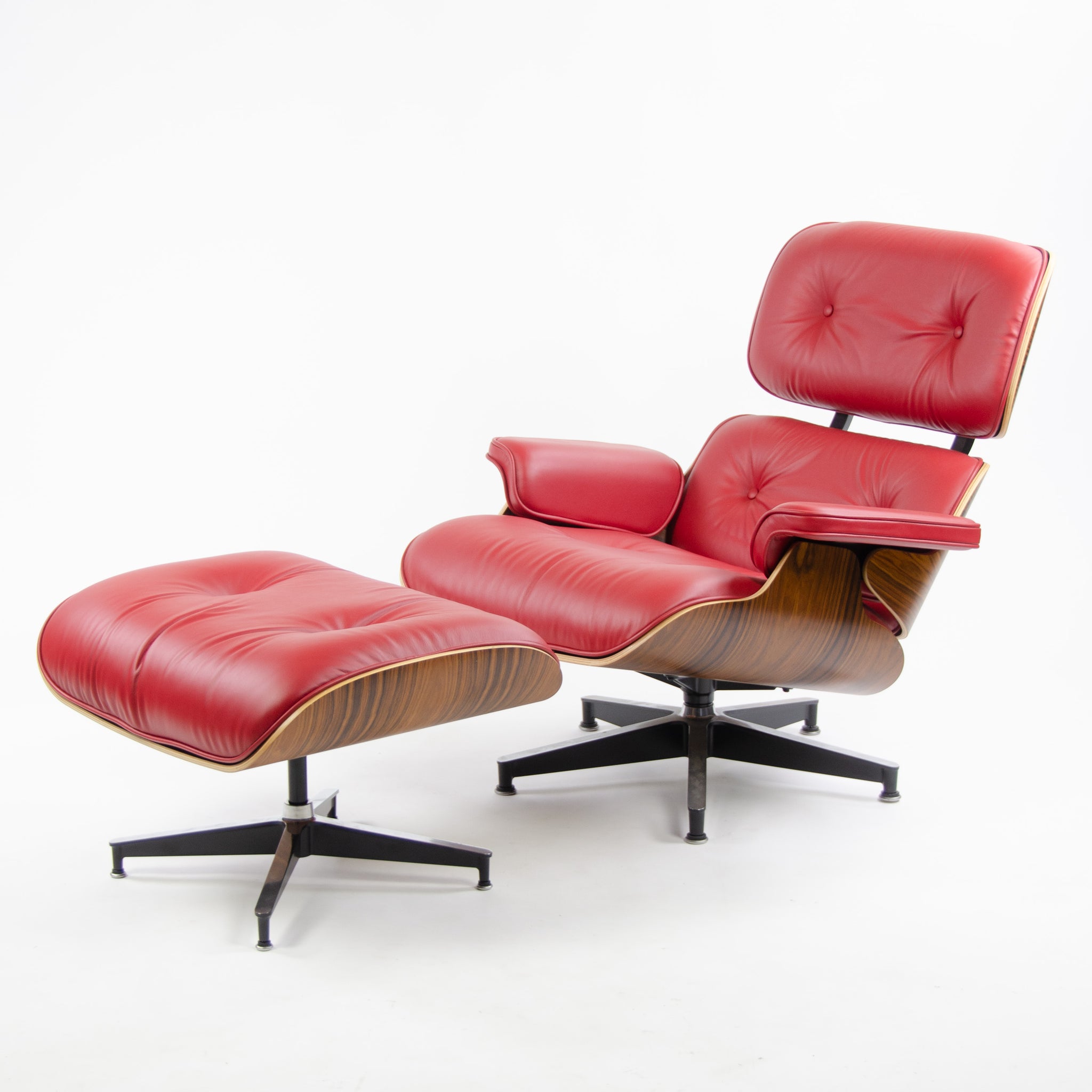 SOLD Herman Miller Eames Lounge Chair & Ottoman Palisander 670 671 Red Leather Brand New In Box