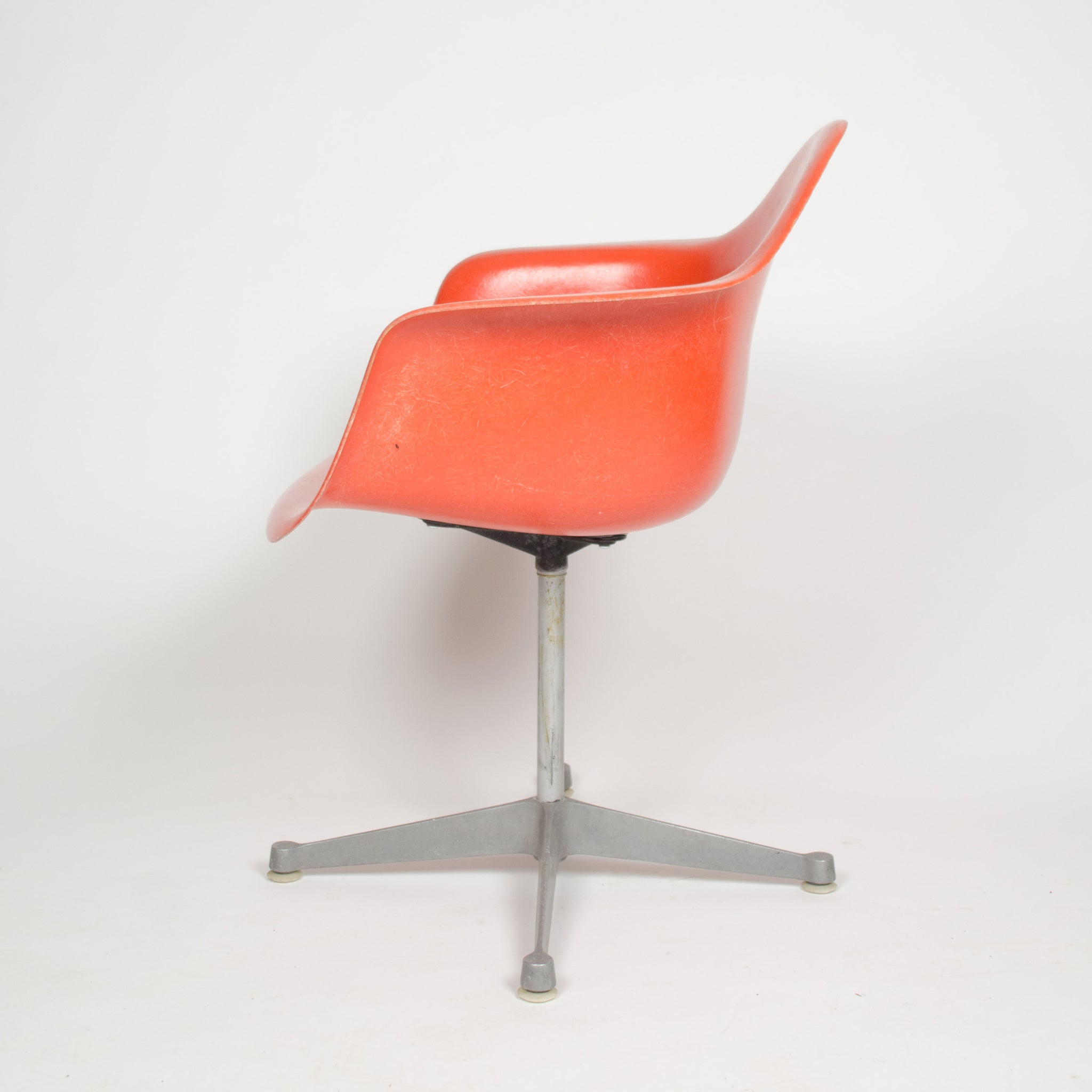 SOLD Eames Herman Miller Red / Orange Fiberglass Shell Chair